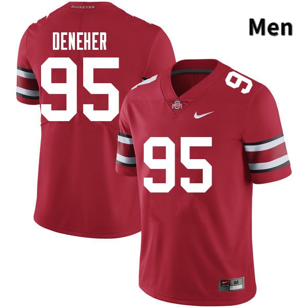 Ohio State Buckeyes Jack Deneher Men's #95 Red Authentic Stitched College Football Jersey